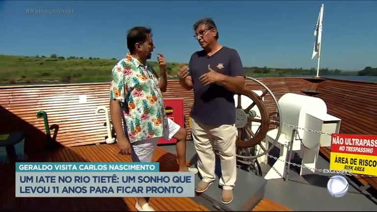 Vídeo: Carlos Nascimento mostra iate que passeia no rio Tietê