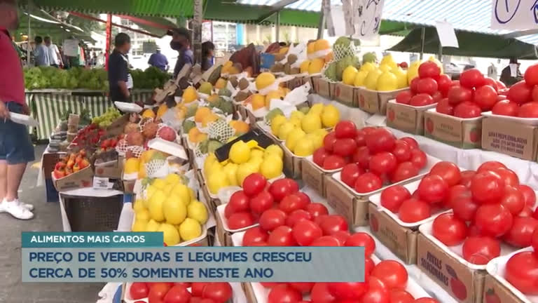 Vídeo: Preço de verduras e legumes cresce cerca de 50% neste ano