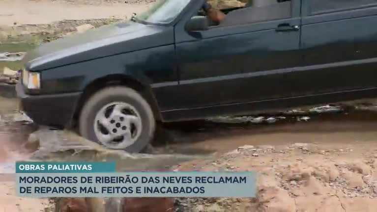 Vídeo: Moradores de Ribeirão das Neves (MG) reclamam de obra mal feita