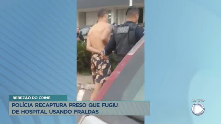 Vídeo: Polícia recaptura preso que fugiu de hospital usando fraldas no DF