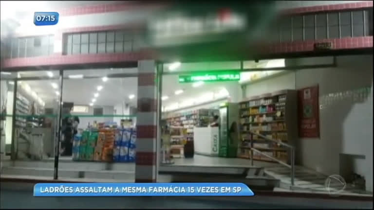 Vídeo: Farmácia é assaltada 15 vezes pelos mesmos ladrões