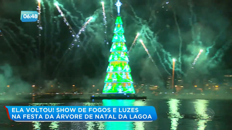 Show de fogos e luzes marca volta da árvore de Natal da Lagoa - RecordTV -  R7 Balanço Geral RJ