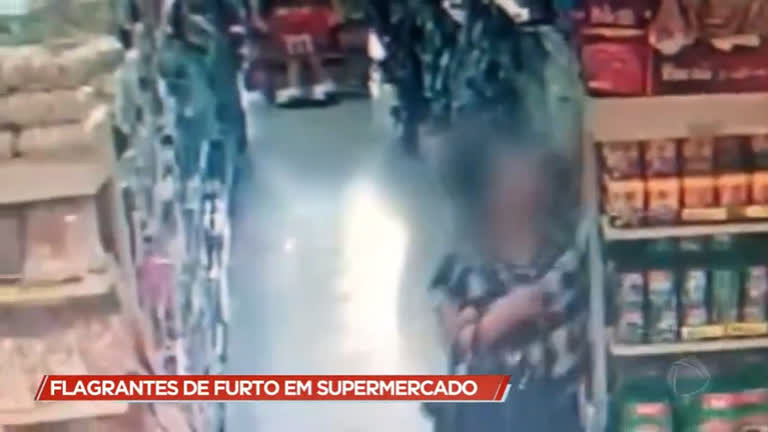 Vídeo: Veja sequência de furtos num supermercado em BH